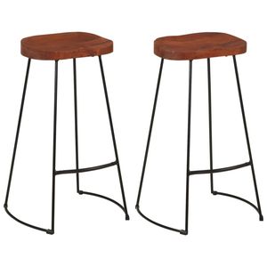 Ensemble de 2 tabourets de bar marron et noir - Product Image 2
