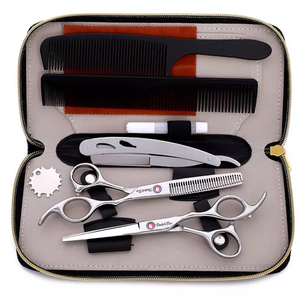 Hot Selling Stainless Steel <b>Barber</b> salon Shear & Hair Cutting Scissor Beauty Type Thinning Scissors <b>set</b> kit - Product Image 6
