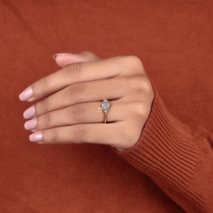 Vintage Princess Cut Lab Grown Diamond Ring Milgrain Halo Engagement Ring 14K Gold Antique <b>Bridal</b> Wedding Ring Wholesale - Product Image 3