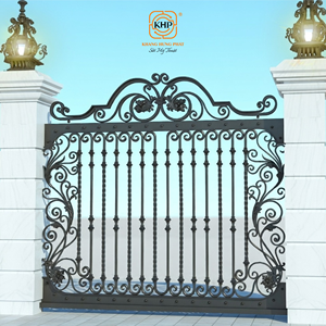Clôture en fer forgé KHP Royal pour la décoration des villas et des appartements, imperméable, galvanisée, revêtement en poudre, antirouille, fabriquée au Vietnam. - Product Image 1