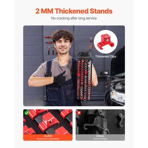 Organizzatore Portatile per Chiavi a Bussola Resistente, Set da 2 Pezzi Metrico e SAE, Contiene fino a 160 Chiavi a Bussola da 1/4\", 3/8\", 1/2\" - Product Image 2