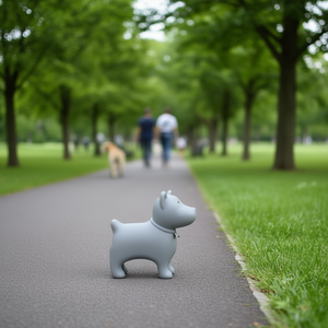 Dispenser per Sacchetti Igienici a Forma di Cane Yommy, 11cm, Grigio, per Cani - Product Image 3