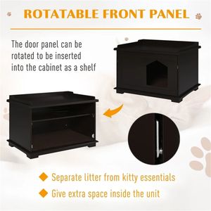 Casetta per Gatti in Legno Marrone da 74,9 cm, Lettiera per Animali Domestici Utilizzabile Come Tavolino d'Appoggio o Comodino - Product Image 6