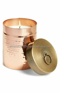 Two-Tone Boat-Shaped Hammered Copper & Gold Tealight <b>Stand</b> – Leaf-Silhouette Metal Votive Holder for Festive & Tabletop Decor - Product Image 4