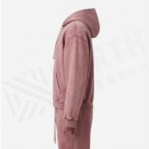 New Stylish Men's Winter Hooded Acid Wash <b>Tracksuit</b> Cotton OEM Service Direct Manufacturer Gym Workout Customized Color - Product Image 3