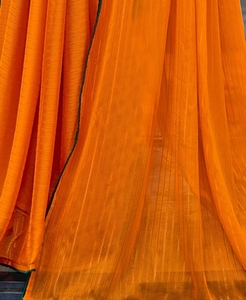 Sari de Georgette de Bollywood con adornos y rayas KV - Product Image 4