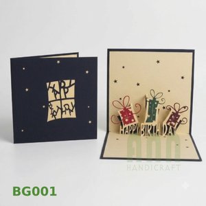 การ์ดอวยพรแบบป๊อปอัพ 3 มิติ พิมพ์ลายตามสั่ง ANN HANDICRAFT BG001 การ์ดขอบคุณ ของขวัญวันขอบคุณพระเจ้า วันเกิด เคลือบเงาแบบด้าน กระดาษเวียดนาม - Product Image 3