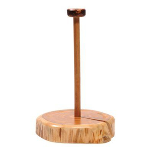 Handmade Wood Paper Towel Holder Farmhouse Kitchen Roll Stand Organizer With Base For Countertop & Dining Table Decor - Product Image 1