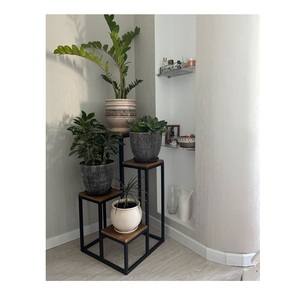 Vintage style plant stand metal decorative indoor outdoor planter holder rack for balcony garden living room classic decor - Product Image 4