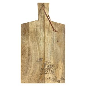Planches à découper rondes en bois avec poignée, finition naturelle, ensemble de planches à découper pour la cuisine - Product Image 3