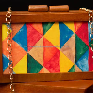 Stylish Elegant Wooden Clutch Handbags Wholesale Elegant Evening <b>Bags</b> - Product Image 5