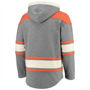 Sweat-shirt à capuche respirant gris thermique pour hockey sur glace, pull vintage 100 % coton personnalisé pour l'hiver - Product Image 2