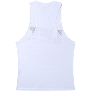 Men's White Sleeveless <b>Tank</b> <b>Top</b> with Solid Black <b>Red</b> Stand Collar Casual Breathable Quick Dry Heat-Transfer Printed Knitted Fit - Product Image 4