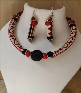 Collar de Mujer en Tela de Algodón con Diseño Clásico de Corazones, Joyería de Moda con Perlas, Nueva Tendencia - Product Image 2