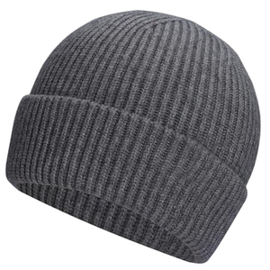 Custom Logo <b>Winter</b> Ribbed Knit Beanie Hat Thick Warm Cuffed Skull <b>Cap</b> <b>for</b> <b>Men</b> Women - Product Image 2