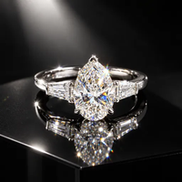 Livraison rapide, bagues de fiançailles en diamant ovale de 2 carats cultivé en laboratoire, bijoux pour femmes, luxe, argent sterling 925, bague en diamant synthétique pour femmes