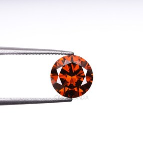 Diamant de laboratoire de couleur Cognac, taille ronde, couleur rouge, pierre lâche, fantaisie marron orangé, diamant CVD/HPHT pour la fabrication de bijoux, vente en gros - Product Image 5