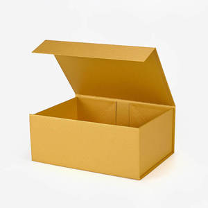 Luxury A5 Magnetic Closure Gift Box with Ribbon Deep Yellow Golden <b>Paper</b> <b>Packaging</b> Box Set - Product Image 5