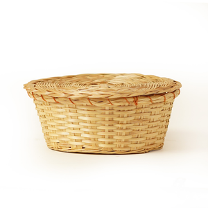 Panier rond en bambou naturel tissé à la main, écologique, avec couvercle, petit récipient de rangement, organiseur de table décoratif - Product Image 3