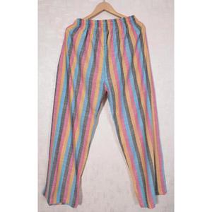 2. Indian Cotton Handloom Pajama Women, Relaxed Fit <b>Trousers</b>, <b>Elastic</b> <b>Waist</b> Casual Lounge Pants - Product Image 3