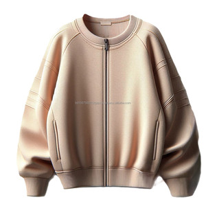 Sudaderas de media cremallera de punto de algodón Terry mangas completas cuello redondo en colores versátiles OEM sudaderas de mujer de diseño personalizado - Product Image 3