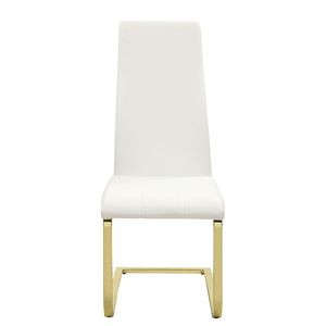 Whittingham Set of 4 White and <b>Gold</b> Upholstered Dining Side <b>Chairs</b> - Product Image 5