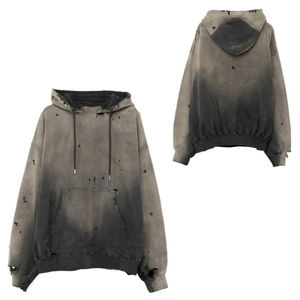 Sudadera con Capucha Oversize Estilo Acid Wash Desgastado, Streetwear Vintage Hip Hop, Venta al por Mayor, Logotipo Personalizado, Unisex, Urbana - Product Image 6
