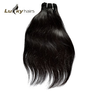 100% extensions de cheveux humains indiens naturels vierges bruts non transformés couleur noire Machine Double trame cuticule alignée paquet droit - Product Image 2