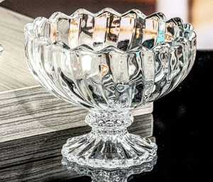 Transparent Ceramic Dessert <b>Ice</b> <b>Cream</b> <b>Cup</b> Tall Footed Bowl Round Shape Luxury Design Eco-Friendly Washable - Product Image 1