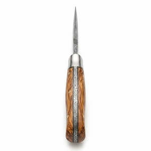 Cuchillo de Caza Artesanal de Acero de Damasco Forjado con Hoja Fija y Mango de Madera para Supervivencia al Aire Libre, Bushcraft y Bricolaje (DIY) - OEM - Product Image 3