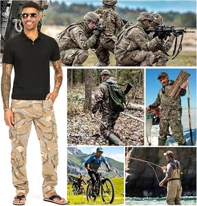 Men's Camouflage <b>Cargo</b> <b>Work</b> <b>Pants</b> Cotton Breathable With Multiple Pockets Utility Trousers - Product Image 5