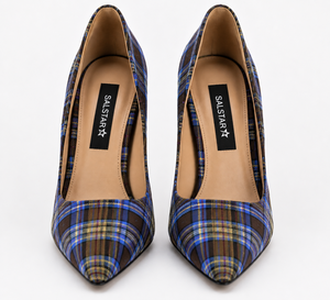 Chaussures à talons hauts élégantes pour femmes, style écossais, en tartan, pour mariage, fournisseur en gros personnalisé - Product Image 2