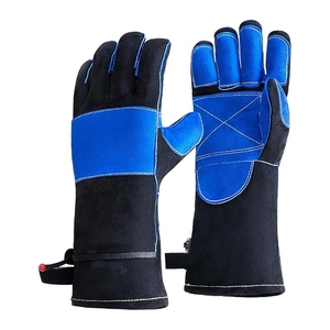 Gants de soudage en cuir de vachette renforcé, résistants à l'abrasion, pour la protection des mains en milieu industriel et pour le barbecue - Product Image 1