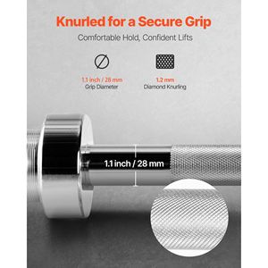 4FT Chrome Plated <b>Barbell</b> Bar <b>with</b> Knurled Grip Fits 2-Inch <b>Weight</b> Plates Strength Training Weightlifting Bar - Product Image 4