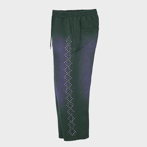 Men's Elastic Waist <b>Sequined</b> Sweatpants Midweight Polyester Casual Drawstring <b>Pants</b> Autumn Style - Product Image 2