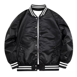 Hot Selling Custom Front Coated 100% Cotton Satin Square Collar Breathable Varsity Winter High Quality College Jacket <b>Men</b> Puff - Product Image 6