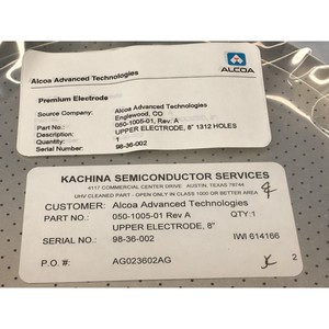 ALCOA ADVANCED TECHNOLOGIES 050-1005-01 UPPER - Équipements et pièces semi-conductrices de renommée mondiale et de confiance - Product Image 3
