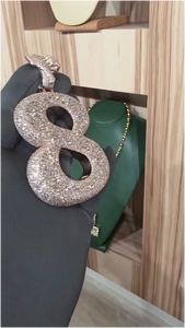 จี้ห้อยคอฮิปฮอปประดับเพชรโมอิสซาไนต์รูปตัวอักษรและตัวเลข  สำหรับทุกเพศ  ทำจากเงินแท้ 925 ชุบทองคำขาว  งานจิวเวลรี่แฟชั่น - Product Image 5