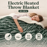 Couverture chauffante en flanelle 62x84 pouces, 10 réglages de chaleur, 110V, ETL/FCC, arrêt automatique pour lit domestique, OEM/ODM