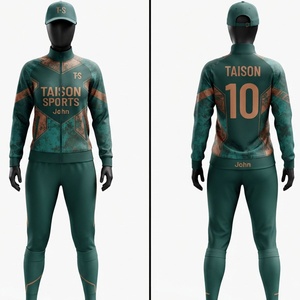 Traje de Entrenamiento de Fútbol Unisex Premium de 300 Gramos, Poliéster Interlock Verde Azulado, Paneles Geométricos, Personalizado, Impermeable, con Capucha - Product Image 1