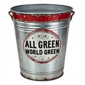 Premium Galvanized Metal Christmas Planter with Elegant Festive Design for <b>Front</b> <b>Door</b> Garden Patio and Holiday Home <b>Decorations</b> - Product Image 2