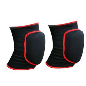 Genouillères rembourrées personnalisées noires et rouges pour le volleyball et le basketball, protection contre les chocs, compression élastique, protège-genoux - Product Image 2