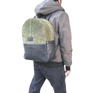 Nouveau design 2026 – Sac à dos de voyage unisexe en cuir véritable vert olive de qualité supérieure, grande capacité, avec fermeture éclair, pour homme et femme - Product Image 3