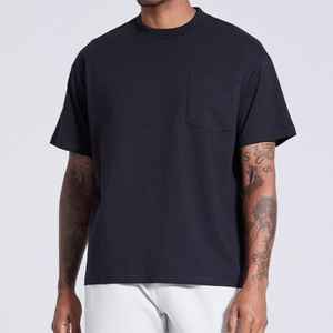 Camiseta Deportiva Americana de Gran Tamaño para Hombre, Camiseta de Algodón de Manga Corta para Hombre, Simple, Informal, Holgada, Personalizable, Negra - Product Image 3