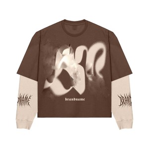 <b>Women</b> Double Layer <b>Mesh</b> Shirt Polyester Breathable Contrast Sleeve Panels Custom Sublimation Logo TShirt Double Layer Shirts - Product Image 5