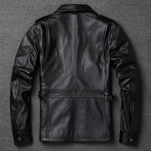 Wholesale Leather Jackets in Stock Men Top Layer Cowhide High Quality Leisure <b>Genuine</b> Leather Coat XS to 8XL Multi Pocket Jacket - Product Image 6