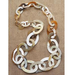 MN EXPORTS Collar de Cadena de Eslabones de Cuerno Natural Hecho a Mano, Joyería de Moda para Mujer, Modelo MNE-1478, Venta al por Mayor de Accesorios de Joyería - Product Image 1