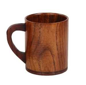 Mug à café cylindrique vintage en bois massif, tasse à bière artisanale en bois naturel, vaisselle à thé classique, cadeaux d'affaires durables et étanches - Product Image 3