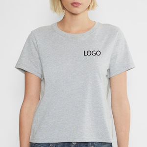 T-shirts décontractés pour femmes à épaules tombantes, coupe ample, avec logo personnalisable, à prix avantageux pour les acheteurs en gros / Décontracté - Product Image 1