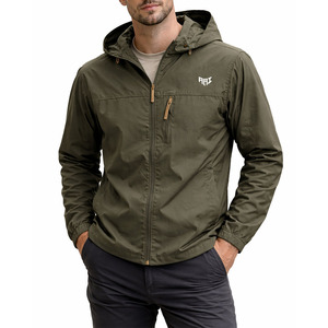 Chaqueta Cortavientos Ligera con Capucha para Hombre, Resistente al Agua, Informal para Exteriores, Logotipo Personalizado, Proveedor OEM al por Mayor - Product Image 1